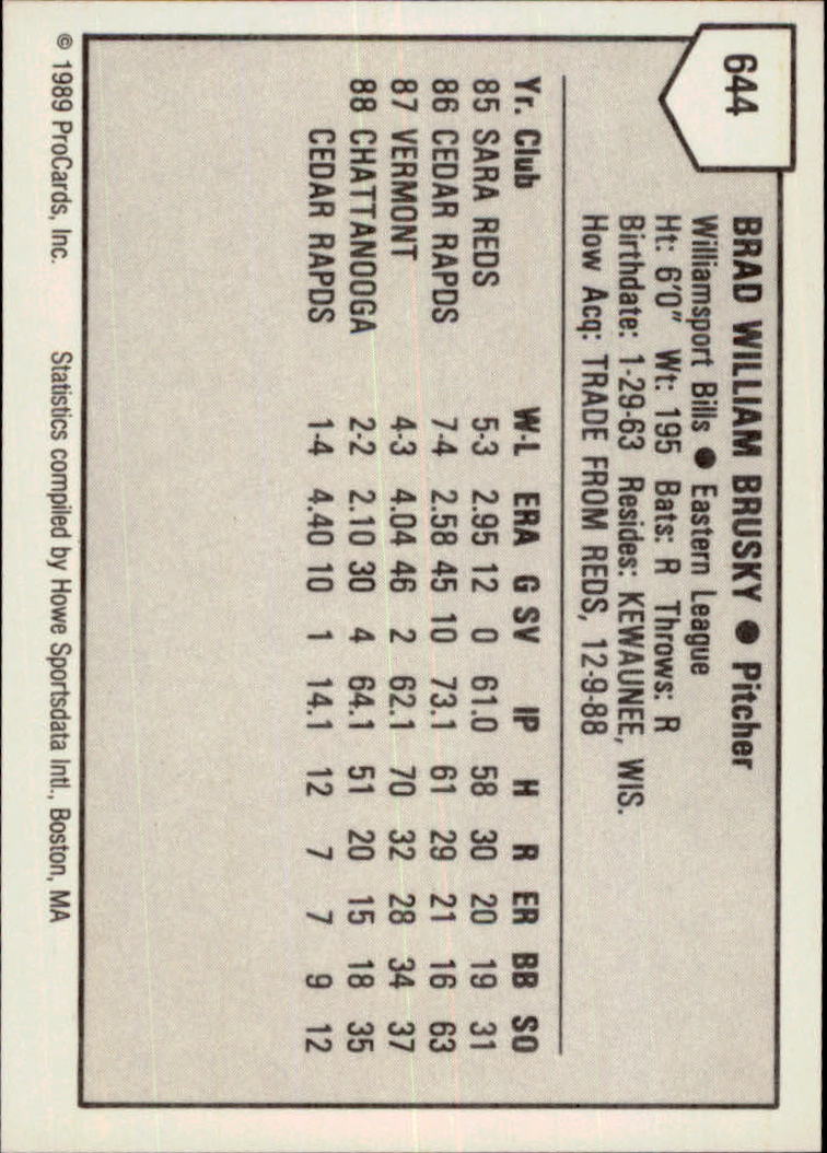 B3128- 1989 ProCards Minor League BB Cards Group7 -You Pick- 15+ FREE US SHIP - Picture 395 of 405