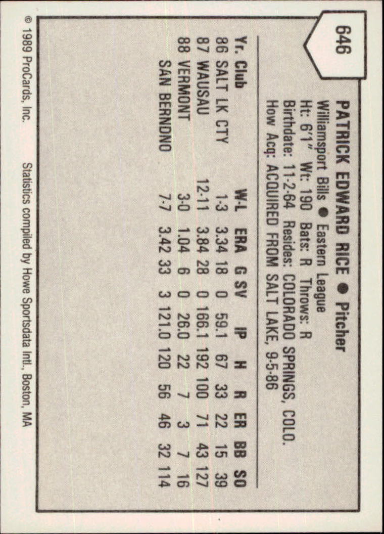 B3128- 1989 ProCards Minor League BB Cards Group7 -You Pick- 15+ FREE US SHIP - Picture 399 of 405