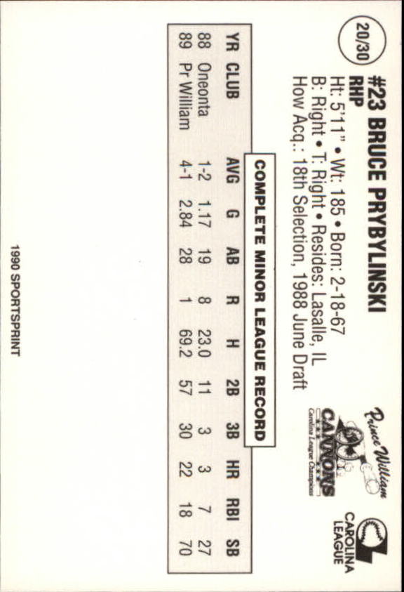 1990 Prince William Cannons Team Issue Baseball Cards - Picture 41 of 61