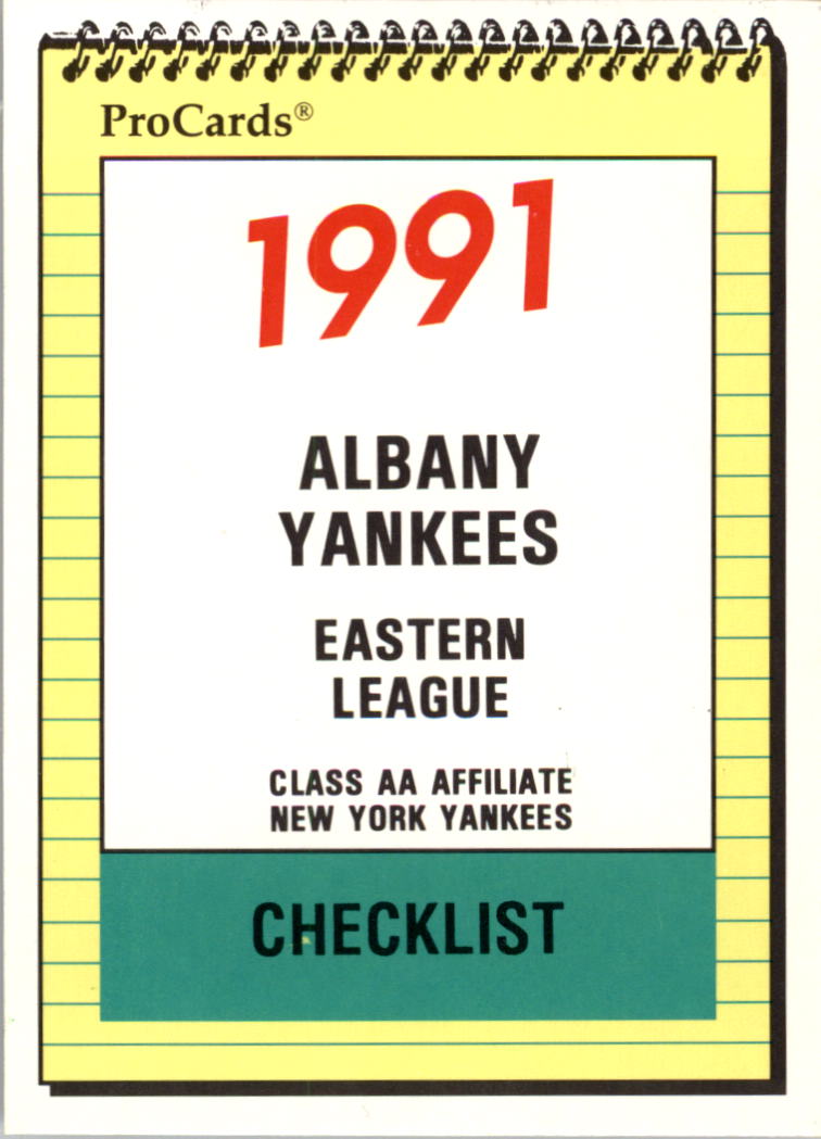 1991 Albany Yankees ProCards #1026 Checklist