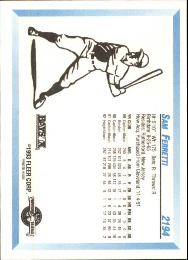 B3144- 1993 Fleer / Procards Mineurs BB Cartes Group3 vendu -vous Pic- 15+ Sans US