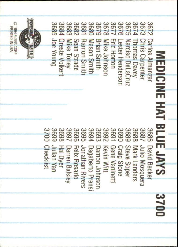 B6600- 1994 Fleer / Procards Minor League BB Group11 -du Pick- 15 + Free US - Bild 101 von 237