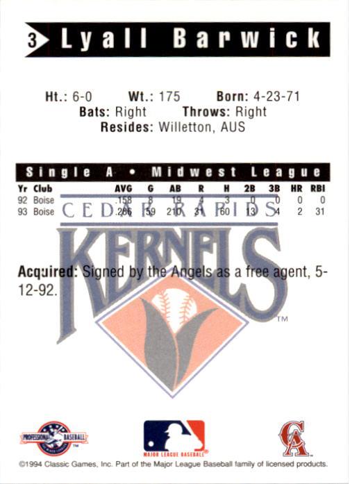 B6356- 1994 Classic Minor League Baseball Cards G1 -You Pick- 15+ FREE US SHIP - Picture 95 of 107