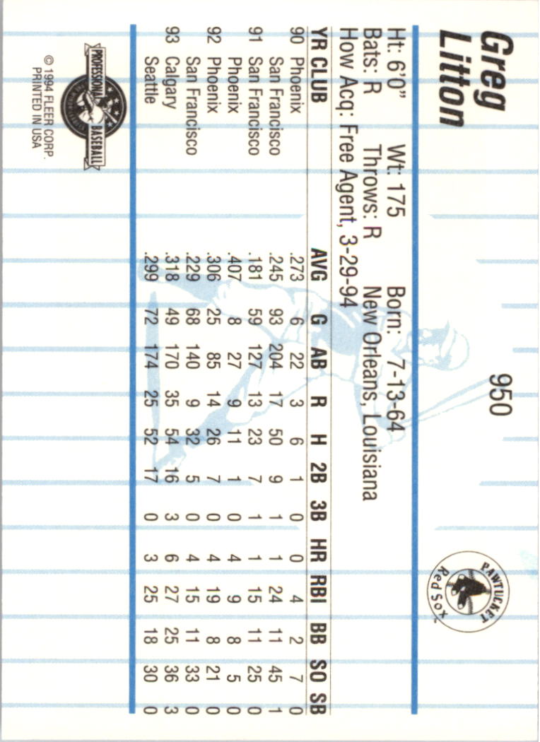 B6600- 1994 Fleer/ProCards Minor League BB Group13 -You Pick- 15+ FREE US SHIP - Picture 121 of 395