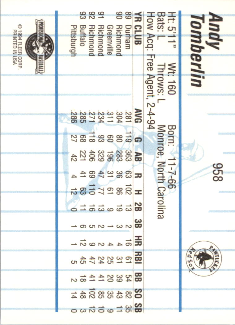 B6600- 1994 Fleer/ProCards Minor League BB Group13 -You Pick- 15+ FREE US SHIP - Picture 135 of 395