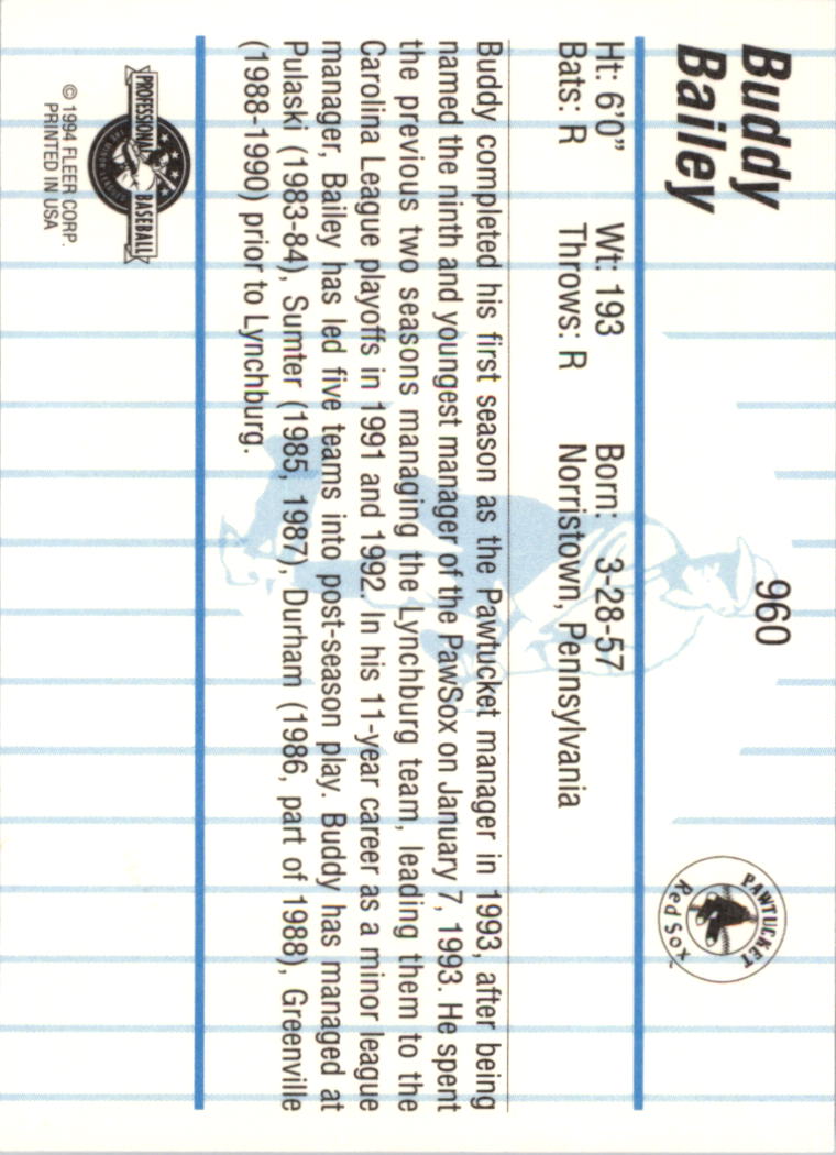 B6600- 1994 Fleer/ProCards Minor League BB Group13 -You Pick- 15+ FREE US SHIP - Picture 139 of 395