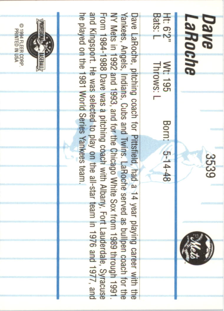 B6600- 1994 Fleer/ProCards Minor League BB Group13 -You Pick- 15+ FREE US SHIP - Picture 291 of 375