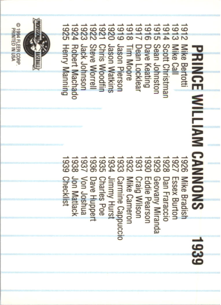 B6600- 1994 Fleer/ProCards Minor League BB Group13 -You Pick- 15+ FREE US SHIP - Picture 365 of 375