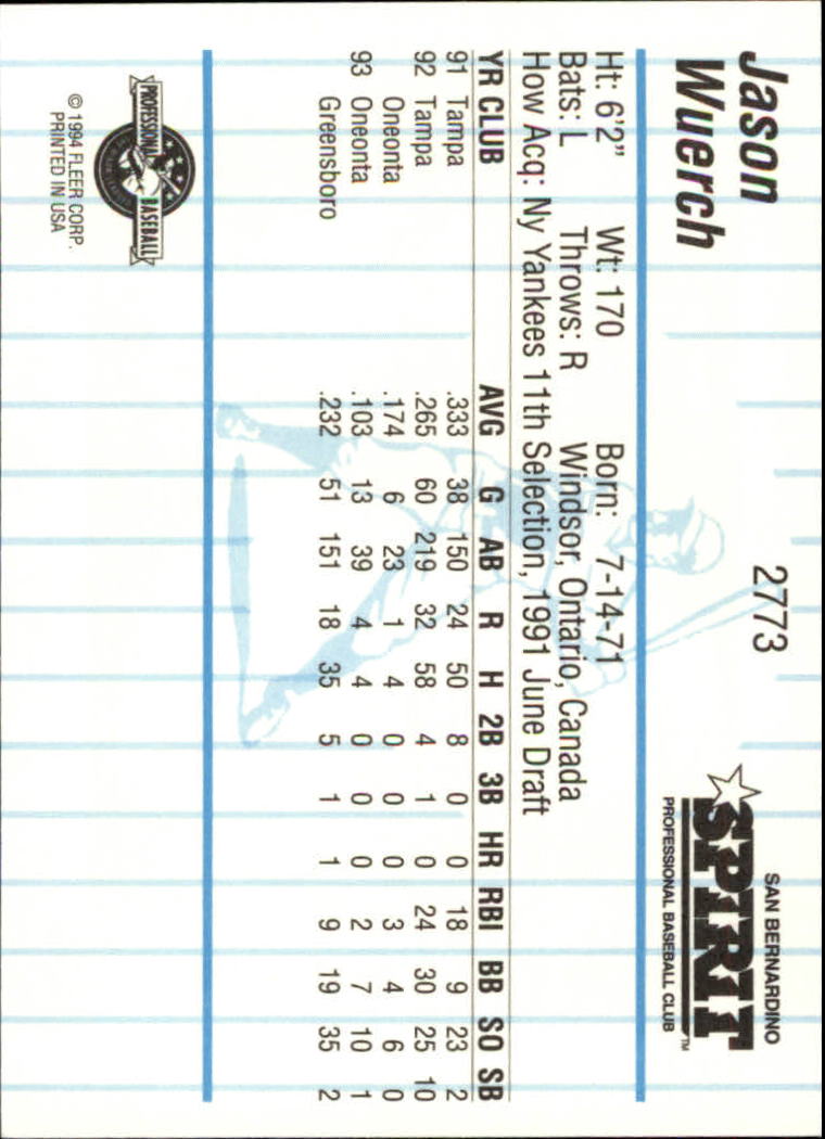B6600- 1994 Fleer / Procards Minor League BB Group15 -du Pick- 15 + Free US - Bild 57 von 253