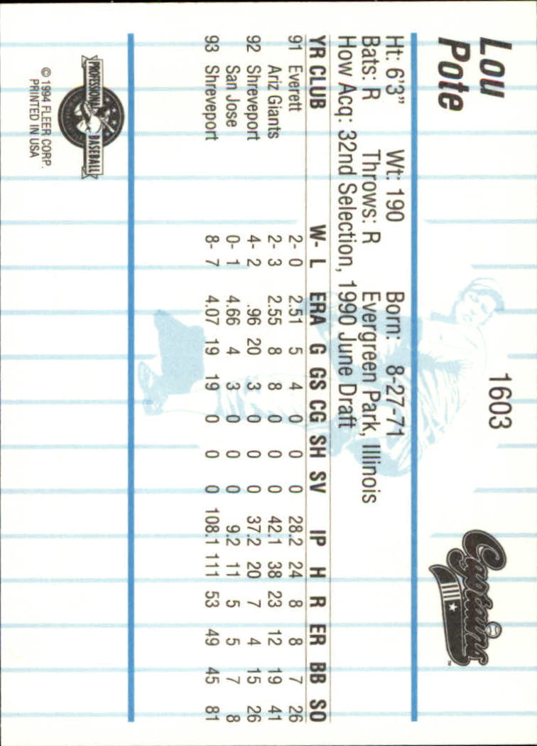 B6600- 1994 Fleer / Procards Minor League BB Group15 -du Pick- 15 + Free US - Bild 209 von 253
