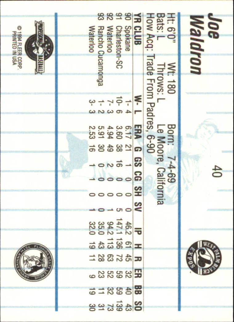 B6600- 1994 Fleer/ProCards Minor League BB Group18 -You Pick- 15+ FREE US SHIP - Picture 113 of 159