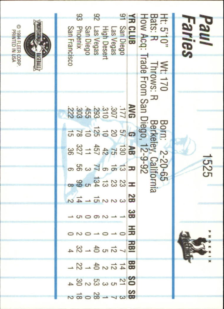 B6600- 1994 Fleer/ProCards Minor League BB Group13 -You Pick- 15+ FREE US SHIP - Picture 213 of 375