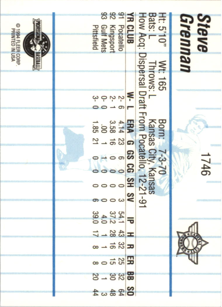 B6600- 1994 Fleer/ProCards Minor League BB Group3 -You Pick- 15+ FREE US SHIP - Picture 216 of 248