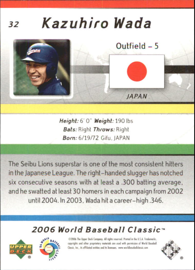 2006 Upper Deck World Baseball Classic Box Set #32 Kazuhiro Wada back image