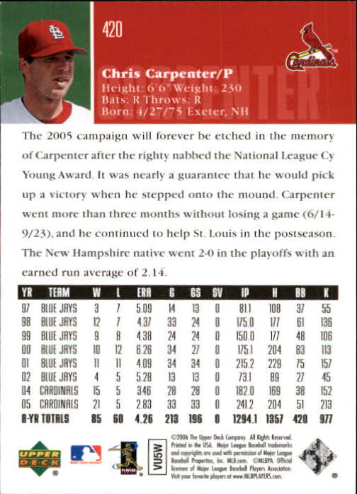 2006 Upper Deck Baseball (Pick Card From List 377-766) C152 11-24 - Picture 58 of 494