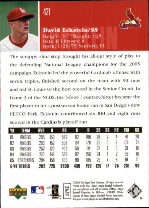 2006 Upper Deck Baseball (Pick Card From List 377-766) C152 11-24 - Picture 60 of 494