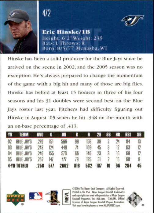 2006 Upper Deck Baseball (Pick Card From List 377-766) C152 11-24 - Picture 140 of 494