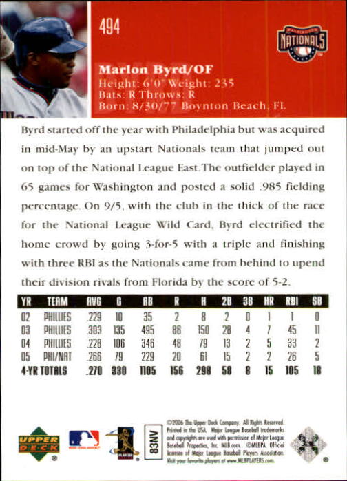 2006 Upper Deck Baseball (Pick Card From List 377-766) C152 11-24 - Picture 174 of 494