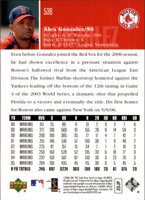 2006 Upper Deck Baseball (Pick Card From List 377-766) C152 11-24 - Picture 210 of 494