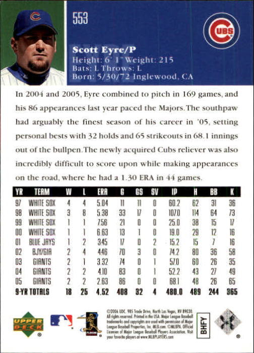 2006 Upper Deck Baseball (Pick Card From List 377-766) C152 11-24 - Picture 230 of 494