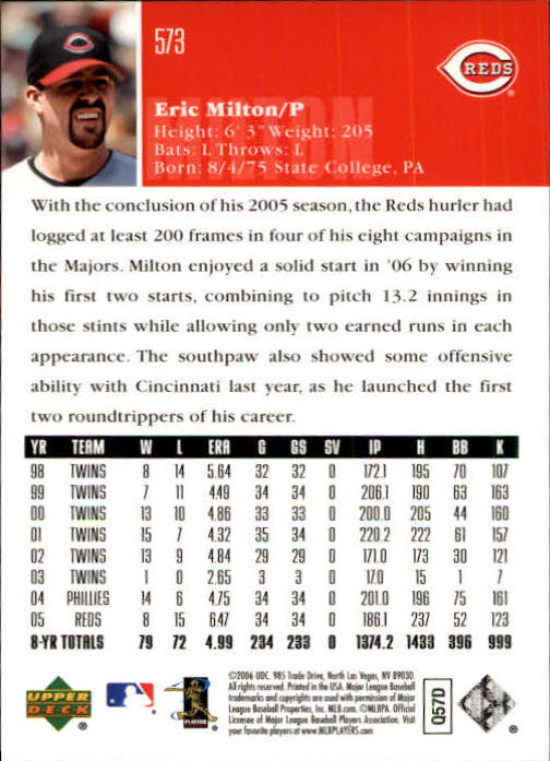 2006 Upper Deck Baseball (Pick Card From List 377-766) C152 11-24 - Picture 254 of 494