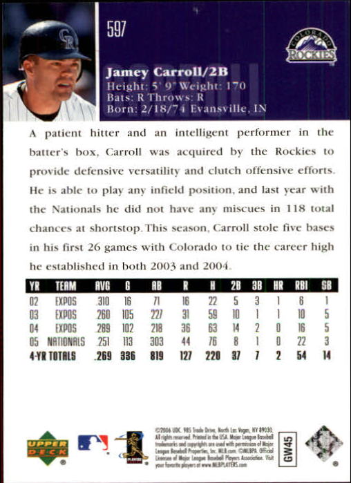2006 Upper Deck Baseball (Pick Card From List 377-766) C152 11-24 - Picture 282 of 494