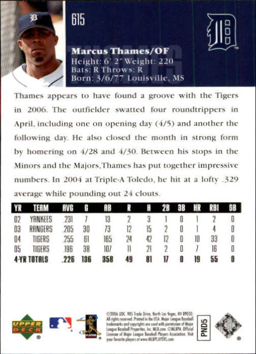 2006 Upper Deck Baseball (Pick Card From List 377-766) C152 11-24 - Picture 302 of 494