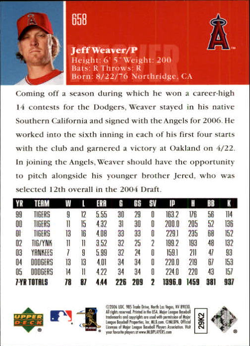 2006 Upper Deck Baseball (Pick Card From List 377-766) C152 11-24 - Picture 346 of 494
