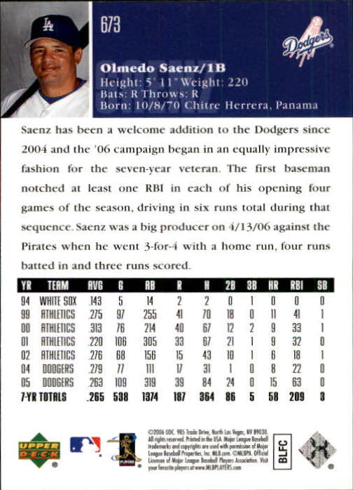 2006 Upper Deck Baseball (Pick Card From List 377-766) C152 11-24 - Picture 366 of 494