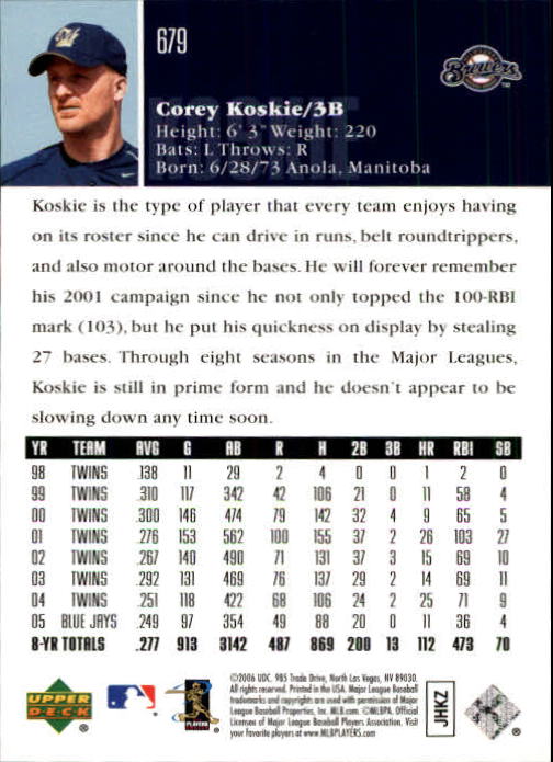 2006 Upper Deck Baseball (Pick Card From List 377-766) C152 11-24 - Picture 376 of 494