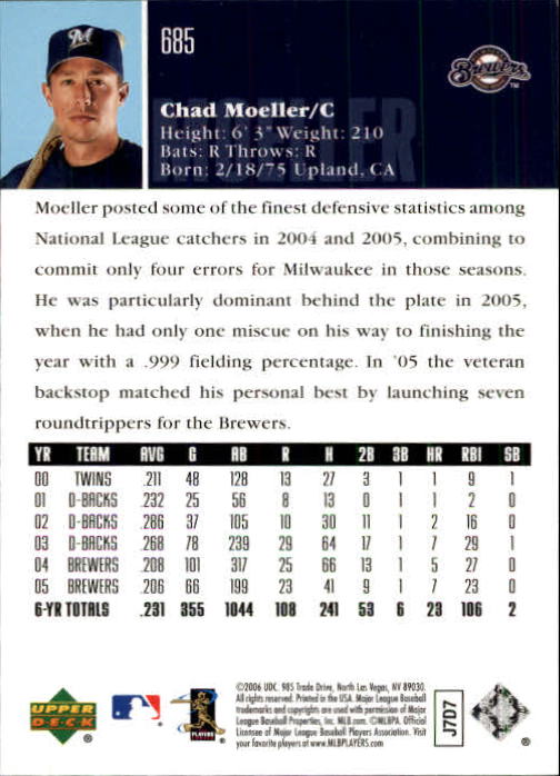 2006 Upper Deck Baseball (Pick Card From List 377-766) C152 11-24 - Picture 384 of 494