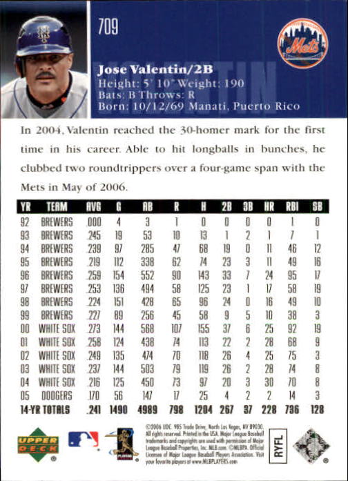 2006 Upper Deck Baseball (Pick Card From List 377-766) C152 11-24 - Picture 420 of 494