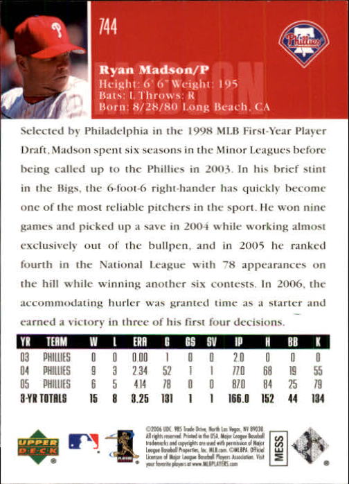 2006 Upper Deck Baseball (Pick Card From List 377-766) C152 11-24 - Picture 464 of 494