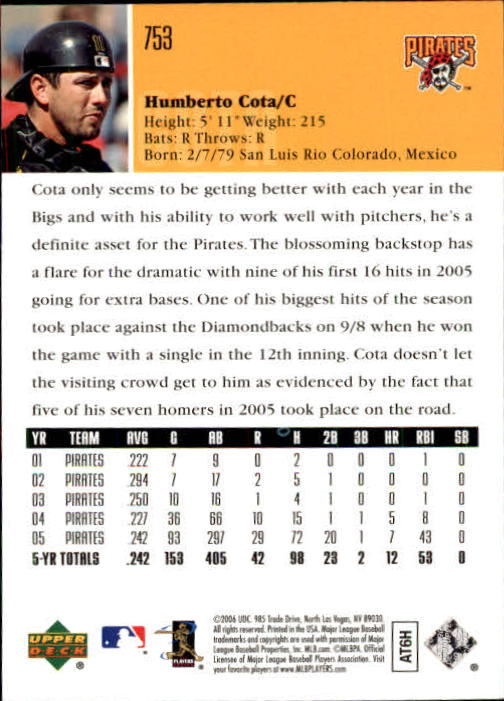 2006 Upper Deck Baseball (Pick Card From List 377-766) C152 11-24 - Picture 472 of 494