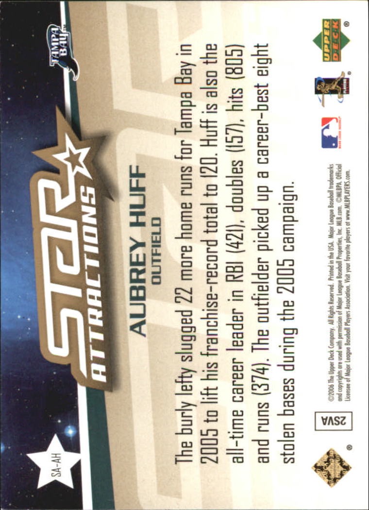 2006 Upper Deck Star Attractions Gold #AH Aubrey Huff back image