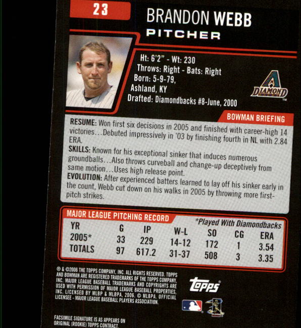 B3830- 2006 Bowman Baseball Card #s 1-220 +Inserts -You Pick- 15+ FREE US SHIP - Picture 47 of 422