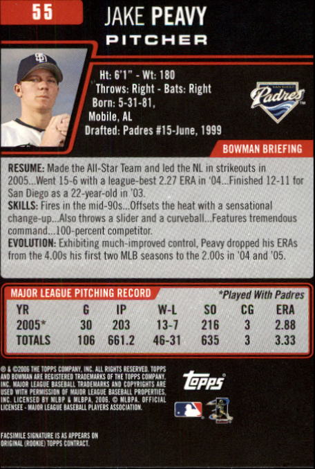 B3830- 2006 Bowman Baseball Card #s 1-220 +Inserts -You Pick- 15+ FREE US SHIP - Picture 105 of 422