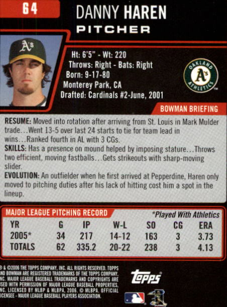 B3830- 2006 Bowman Baseball Card #s 1-220 +Inserts -You Pick- 15+ FREE US SHIP - Picture 123 of 422