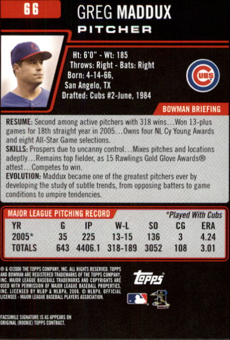 B3830- 2006 Bowman Baseball Card #s 1-220 +Inserts -You Pick- 15+ FREE US SHIP - Picture 125 of 422