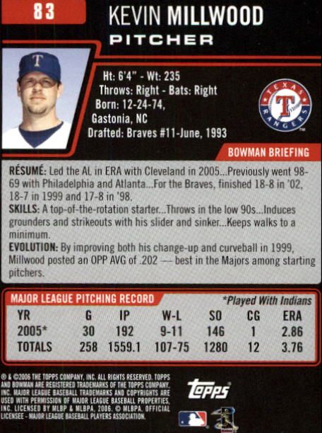 B3830- 2006 Bowman Baseball Card #s 1-220 +Inserts -You Pick- 15+ FREE US SHIP - Picture 157 of 422