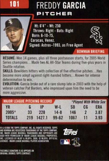 B3830- 2006 Bowman Baseball Card #s 1-220 +Inserts -You Pick- 15+ FREE US SHIP - Picture 191 of 422