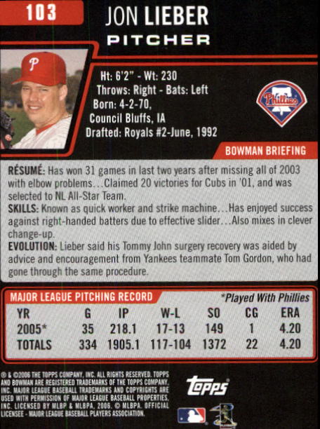 B3830- 2006 Bowman Baseball Card #s 1-220 +Inserts -You Pick- 15+ FREE US SHIP - Picture 195 of 422