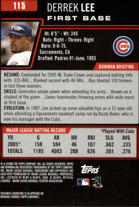 B3830- 2006 Bowman Baseball Card #s 1-220 +Inserts -You Pick- 15+ FREE US SHIP - Picture 217 of 422