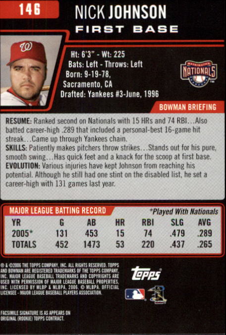 B3830- 2006 Bowman Baseball Card #s 1-220 +Inserts -You Pick- 15+ FREE US SHIP - Picture 279 of 422