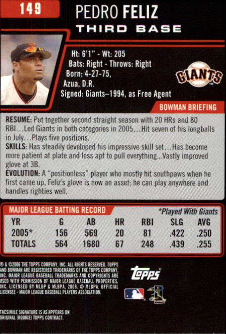 B3830- 2006 Bowman Baseball Card #s 1-220 +Inserts -You Pick- 15+ FREE US SHIP - Picture 285 of 422