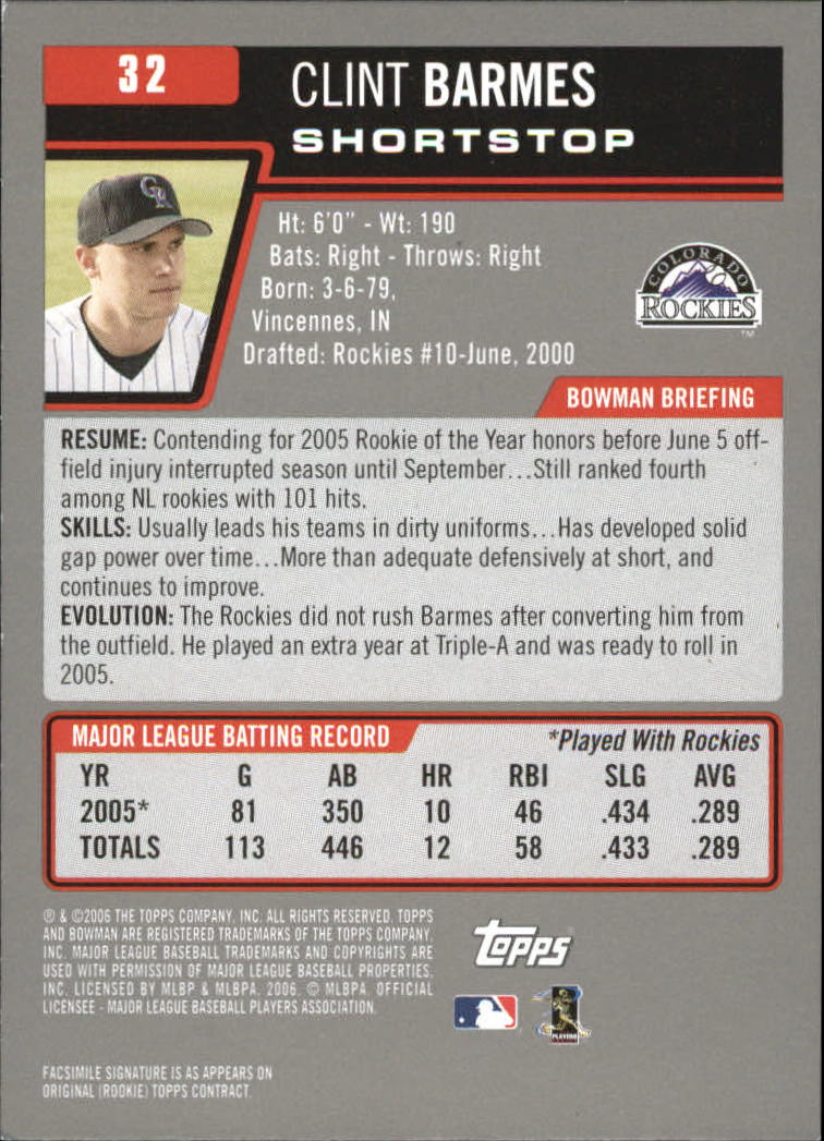 A3017- 2006 Bowman Gold Baseball Card #s 1-220 -You Pick- 15+ FREE US SHIP - Picture 65 of 426