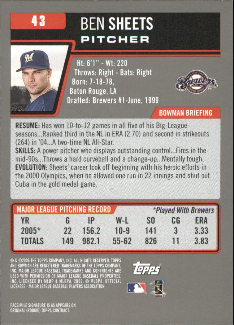 A3017- 2006 Bowman Gold Baseball Card #s 1-220 -You Pick- 15+ FREE US SHIP - Picture 87 of 426