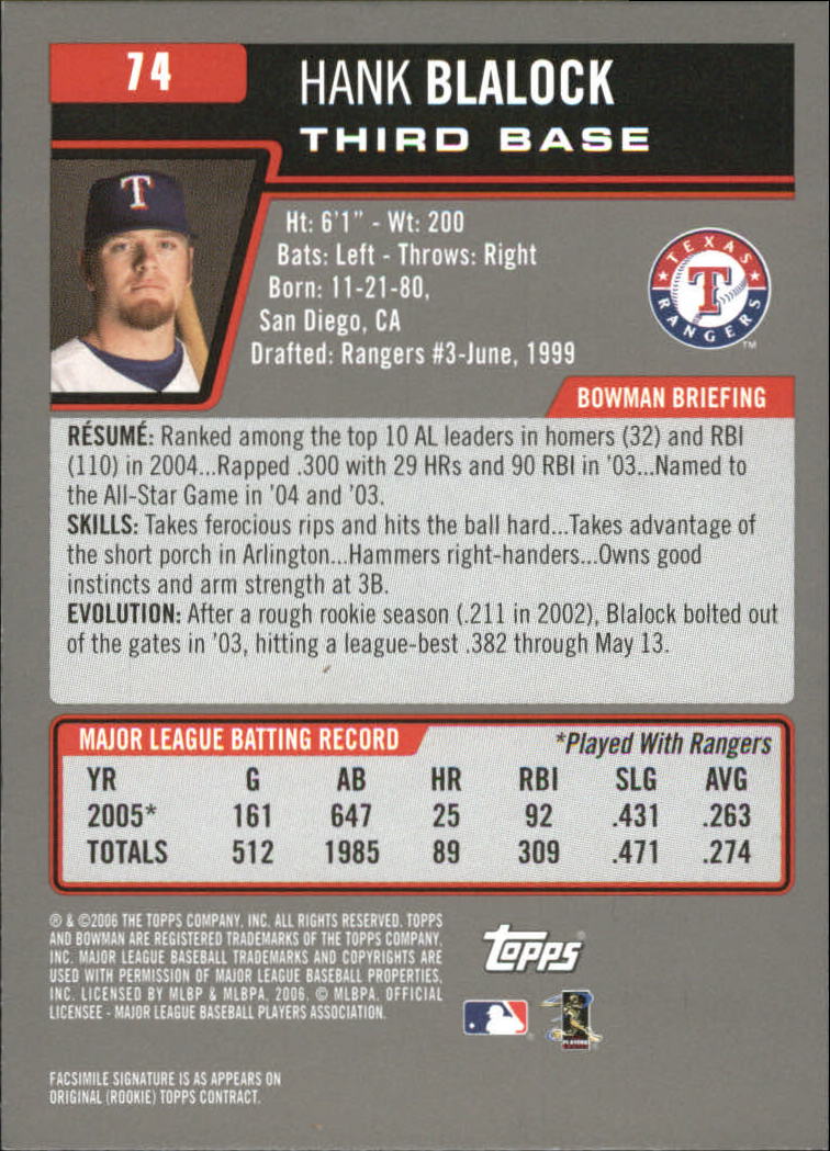 A3017- 2006 Bowman Gold Baseball Card #s 1-220 -You Pick- 15+ FREE US SHIP - Picture 145 of 426