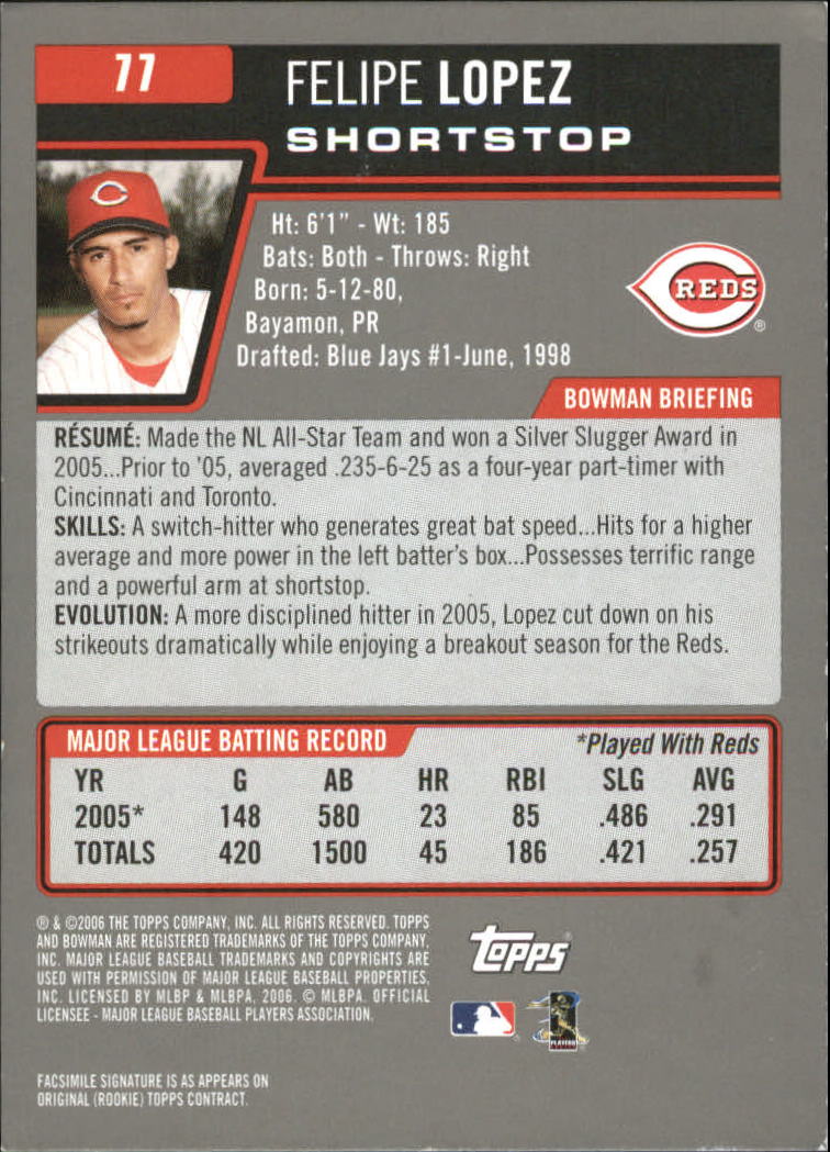 A3017- 2006 Bowman Gold Baseball Card #s 1-220 -You Pick- 15+ FREE US SHIP - Picture 151 of 426
