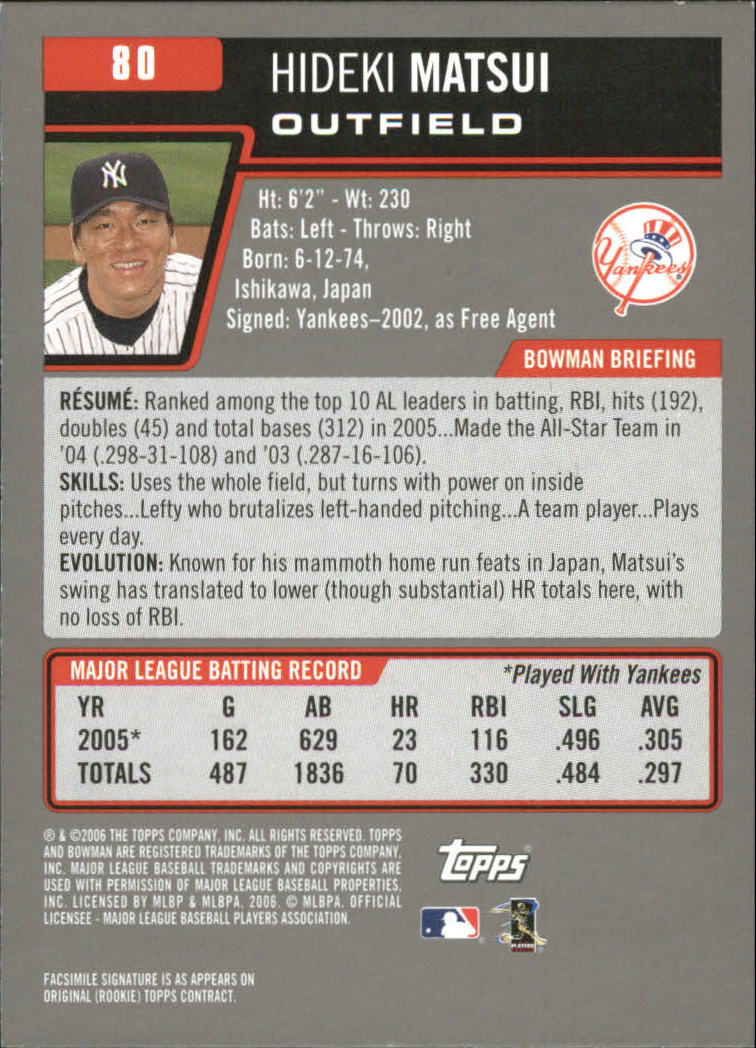 A3017- 2006 Bowman Gold Baseball Card #s 1-220 -You Pick- 15+ FREE US SHIP - Picture 157 of 426